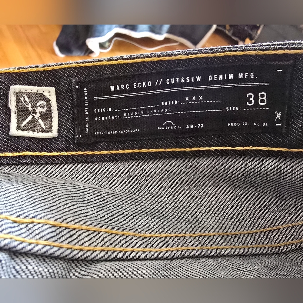 Marc Ecko Cut & Sew - Size 38 - Dark Denim Men's Blue Jeans - New W/Out Tags - Picture 5 of 6